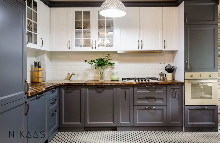 سبک‌های طراحی کابینت آشپزخانه | کابینت نئوکلاسیک دو رنگ | کابینت کلاسیک جدید| کابینت مدرن و شیک