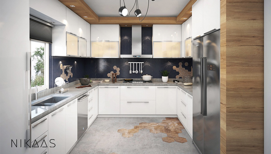 مدل کابینت آشپزخانه یو شکل | طراحی کابینت آشپزخانه